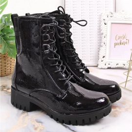Bottines laquées isolées Jezzi W JEZ369 le noir 5
