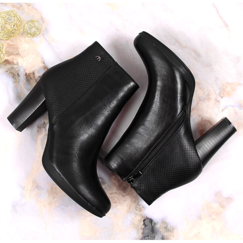 Bottes pour femmes à talons hauts M.Daszyński AM61-92 Noir le noir 5