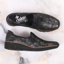 Chaussures à enfiler confortables avec bandes élastiques Rieker W RKR166B le noir 3