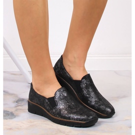 Chaussures à enfiler confortables avec bandes élastiques Rieker W RKR166B le noir 1