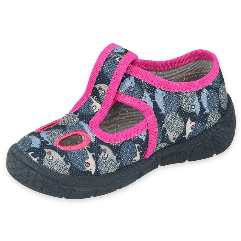 Chaussures enfant Befado 533P017 bleu marine rose argent 1