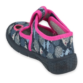 Chaussures enfant Befado 533P017 bleu marine rose argent 2