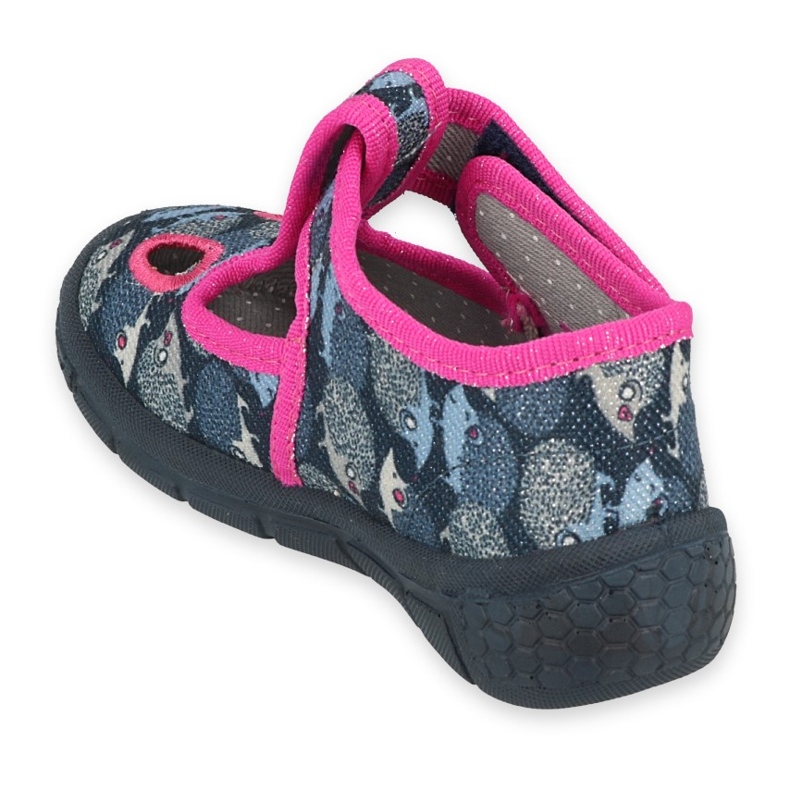 Chaussures enfant Befado 533P017 bleu marine rose argent 2