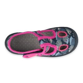 Chaussures enfant Befado 533P017 bleu marine rose argent 3