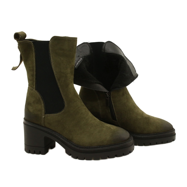 Vinceza Bottines en daim pour femmes, vert 4