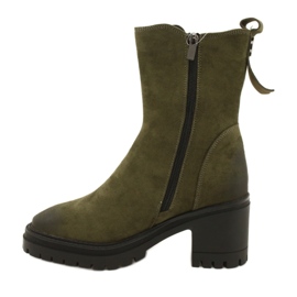 Vinceza Bottines femme en daim à fermeture éclair Liris vert 7