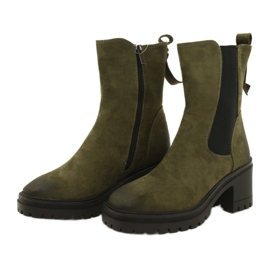 Vinceza Bottines femme en daim à fermeture éclair Liris vert 8