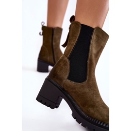 Vinceza Bottines femme en daim à fermeture éclair Liris vert 3