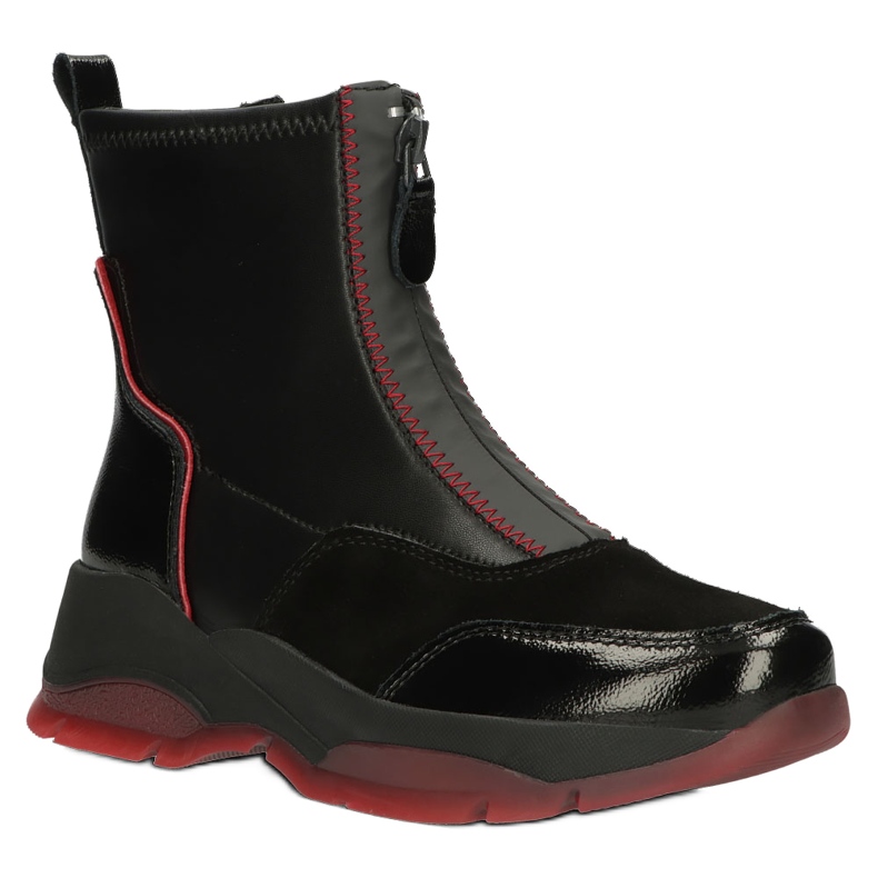 Bottes isolées en cuir Filippo W PAW395 le noir rouge 2