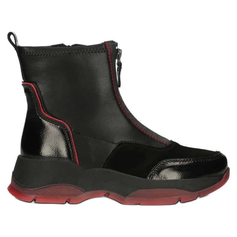 Bottes isolées en cuir Filippo W PAW395 le noir rouge 1