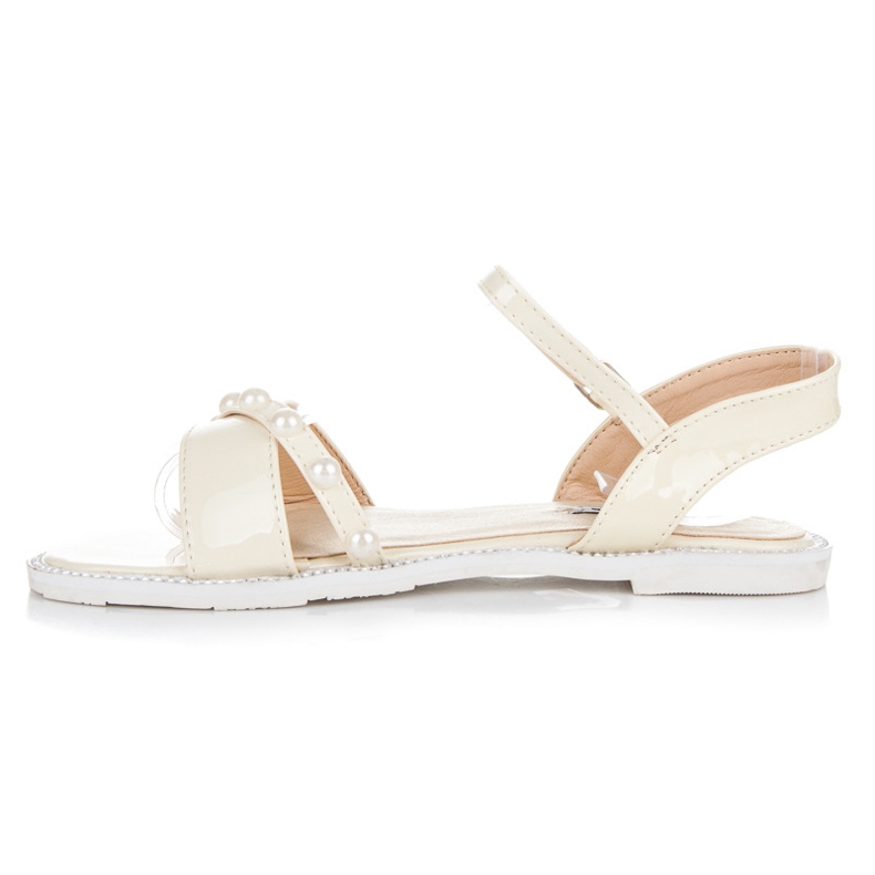 Vices Sandales Plates Avec Perles jaune 1