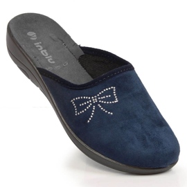 Pantoufles confortables en velours Inblu W ARC19A bleu 1