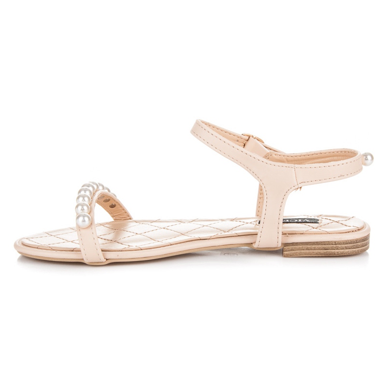 Vices Sandales plates avec perles brun 1