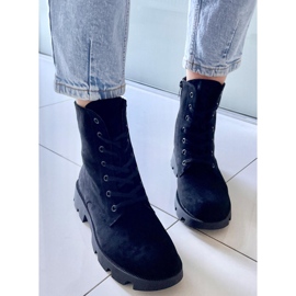 PA1 Bottes de travail en daim noir Pansy le noir 1