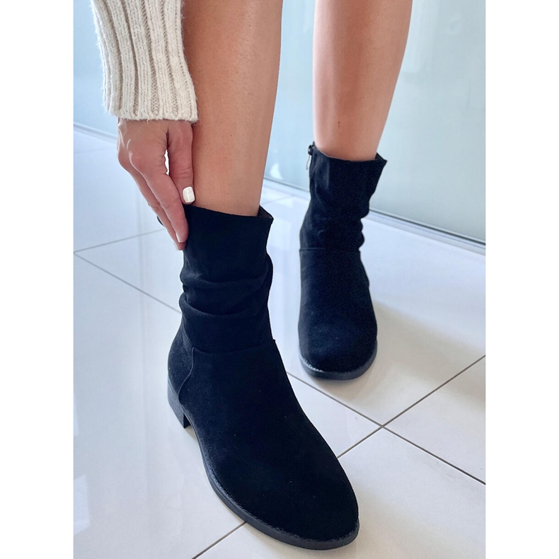 PA1 Bottines plates en daim noir Theda le noir 2