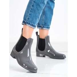 Bottes de pluie courtes brillantes gris 1 Bottes de pluie courtes brillantes gris 1