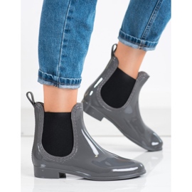 Bottes de pluie courtes brillantes gris 2 Bottes de pluie courtes brillantes gris 2