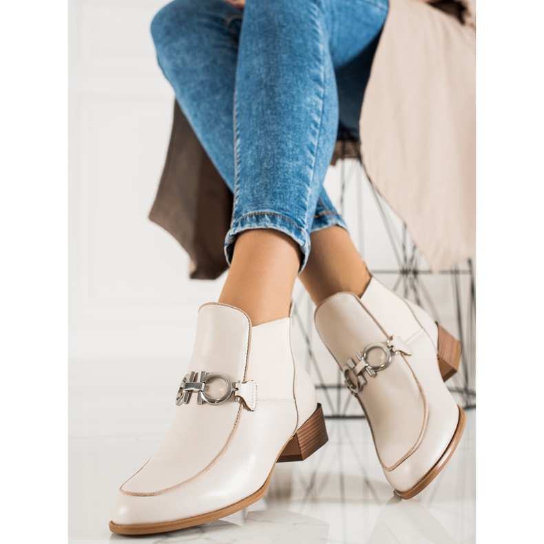 W. Potocki Élégantes bottes Slip-on Potocki beige 1