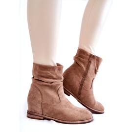 S.Barski Bottes en daim à la mode sur un coin caché Beige Finney 3