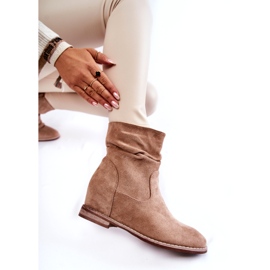 S.Barski Bottes en daim à la mode sur un coin caché Beige Finney 4