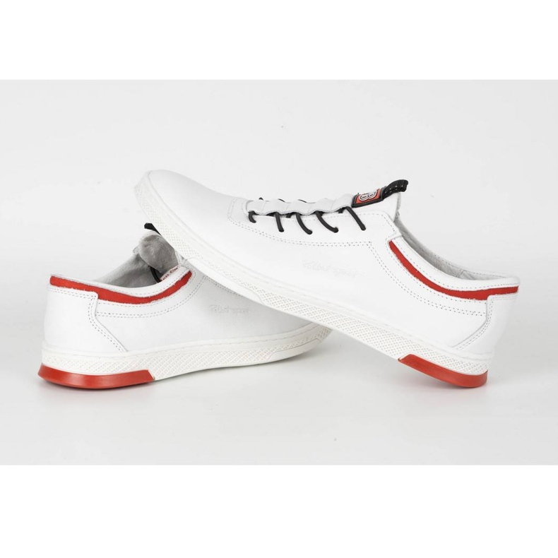 Polbut Chaussures décontractées en cuir pour hommes K23 blanc avec rouge blanche 6 Polbut Chaussures décontractées en cuir pour hommes K23 blanc avec rouge blanche 6