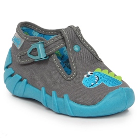 Boucle de pantoufles pour garçons avec dinosaure Befado gris 1