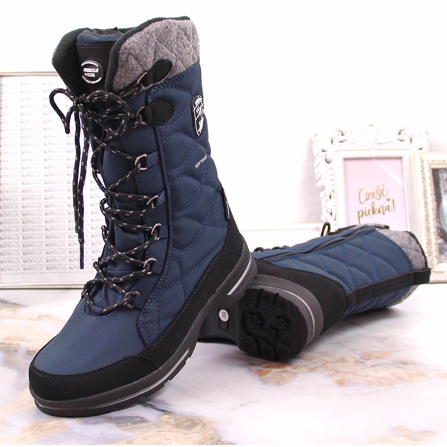 Bottes de neige d hiver impermeables pour femme bleu marine