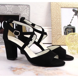Sandales en daim noir pour femme Azali 2941 le noir 2