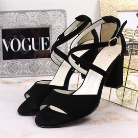 Sandales en daim noir pour femme Azali 2941 le noir 3