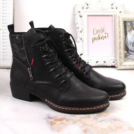 Rieker Y0800-00 bottes isolées confortables pour femmes à talons plats noir 2