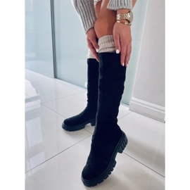 BM Boots en daim à semelle épaisse Cards Black le noir 3