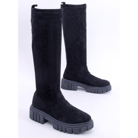 BM Boots en daim à semelle épaisse Cards Black le noir 1