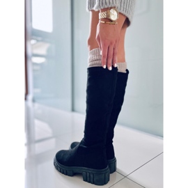 BM Boots en daim à semelle épaisse Cards Black le noir 4