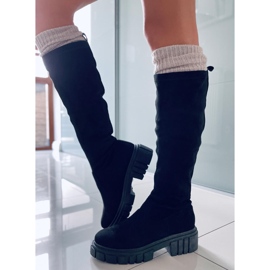 BM Boots en daim à semelle épaisse Cards Black le noir 5