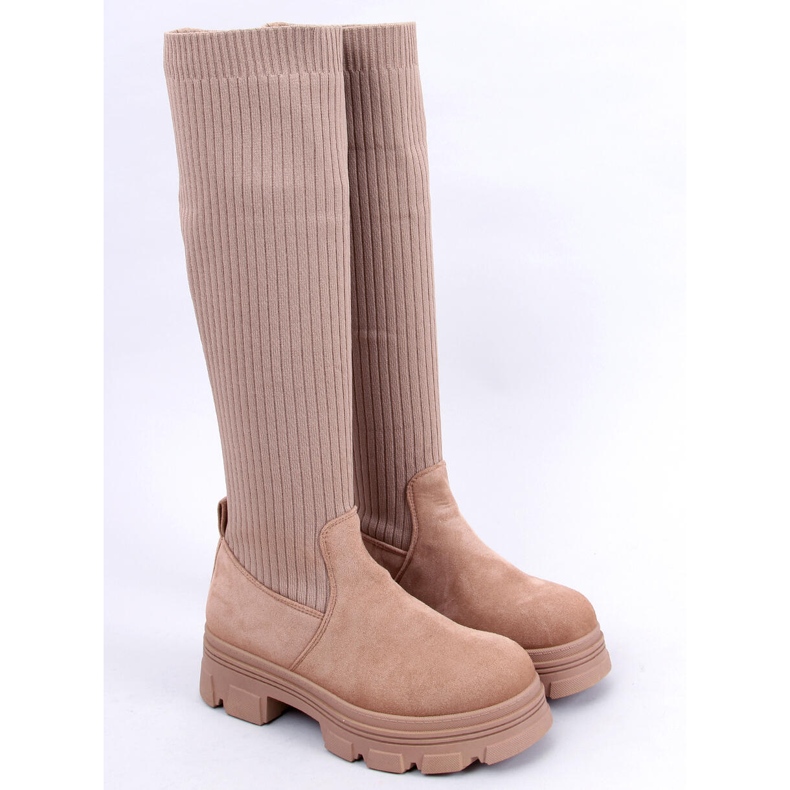 BM Janelle Chaussons Chaussettes Kaki beige 1 BM Janelle Chaussons Chaussettes Kaki beige 1