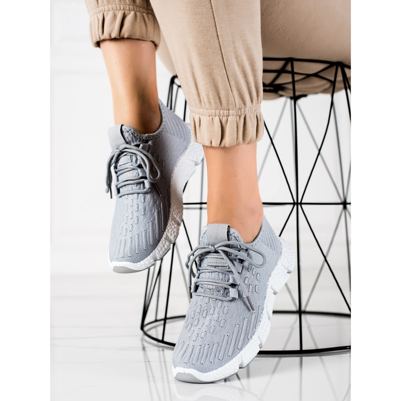 SHELOVET Baskets de sport grises 1