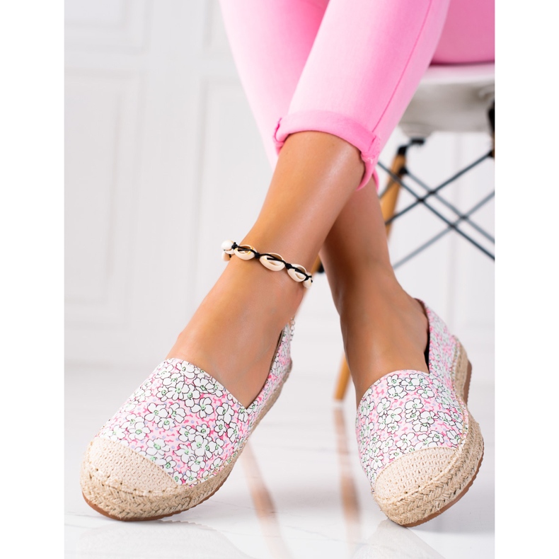 SHELOVET Espadrilles femme rose multicolore 1