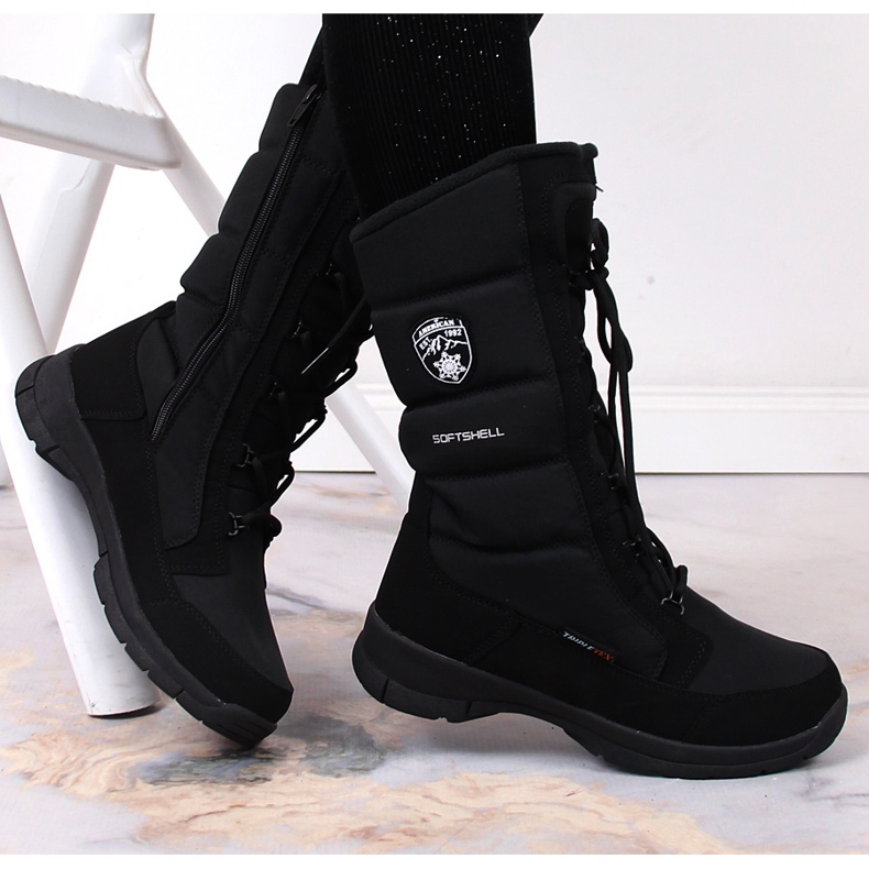 Bottes de neige imperméables American Club noires le noir 1