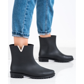 SHELOVET Bottes en caoutchouc noires élégantes 1