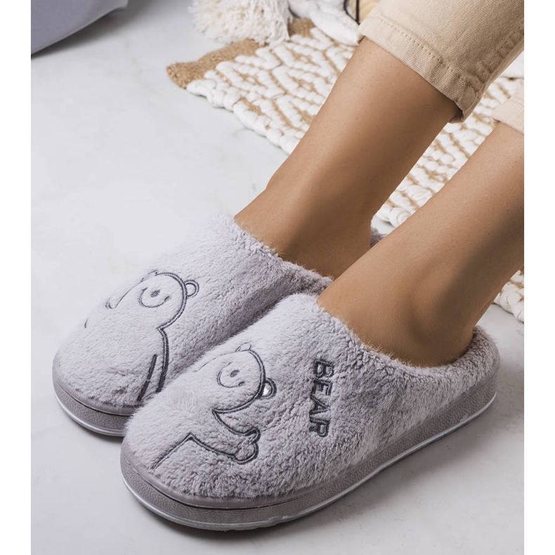 BM Chaussons souples Smile Bear gris 1