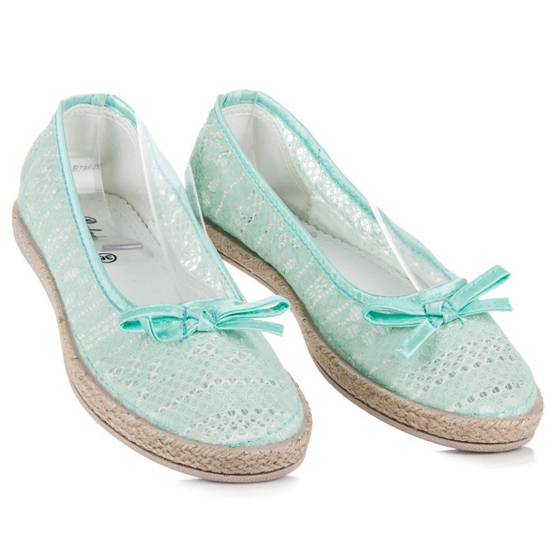 Balada Ballerines en dentelle vert 1