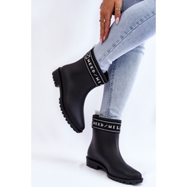 PA1 Bottes de pluie à talons plats pour femmes Noir Coreta 2