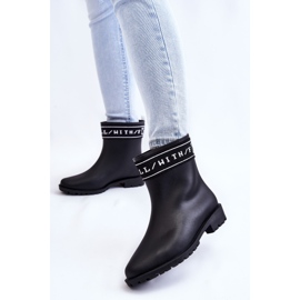 PA1 Bottes de pluie à talons plats pour femmes Noir Coreta 1