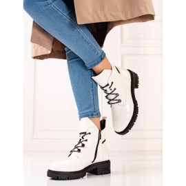 W. Potocki Bottines Potocki femme laquées blanches 2