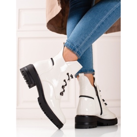 W. Potocki Bottines Potocki femme laquées blanches 1