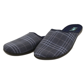 Adanex 27319 Chaussons à carreaux pour homme bleu marine bleu 3
