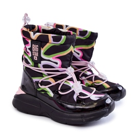 Bottes de Neige Enfant W Print Big Star KK374099 Noir-Rose le noir 4