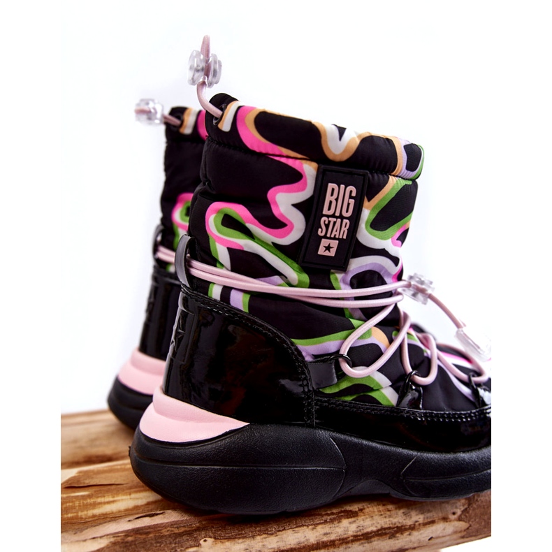 Bottes de Neige Enfant W Print Big Star KK374099 Noir-Rose 3