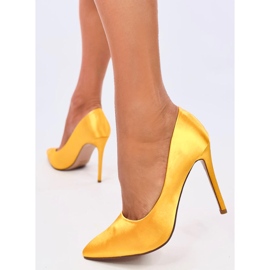 Escarpins femme en satin Talia Jaune 4
