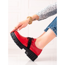 La.Fi Chaussures à plateforme avec boucle noir rouge 1